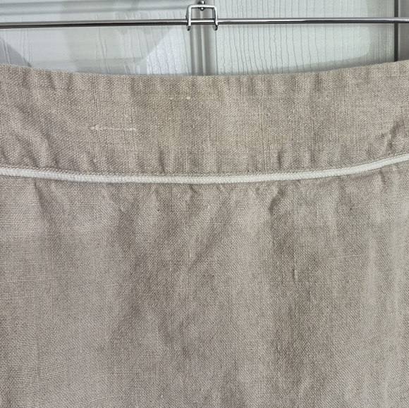Loft Oatmeal Light Tan Neutral Color Linen Short Skirt Women's‎ 2 - Picture 3 of 12